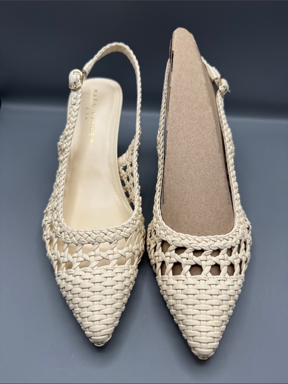 Marc Fisher LTD Women's Zaiden Woven Block Heel Slingback Pumps - Picture 2 of 4